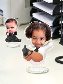 Customized Boss Baby Acrylic Stand Decor + 1/3/5 Pcs Personalized Desktop Decorations, Suitable For Wedding Souvenirs, Birthday Party Supplies, Valentine's Day Gifts, Easter Commemorative Items, Family Gatherings Decor, Baby Shower Prizes, Family Reunion Memorabilia, Couple Commemorative Items - Normal - View 8