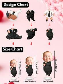Customized Boss Baby Acrylic Stand Decor + 1/3/5 Pcs Personalized Desktop Decorations, Suitable For Wedding Souvenirs, Birthday Party Supplies, Valentine's Day Gifts, Easter Commemorative Items, Family Gatherings Decor, Baby Shower Prizes, Family Reunion Memorabilia, Couple Commemorative Items - Normal - View 2