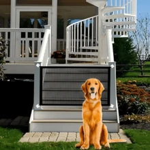 Adjustable Dog Gate - Made Of ABS Material, Indoor Pet Safety Barrier - No Drilling Installation, Suitable For Stairs, Doorways, Hallways, Porches, Yards, Etc., Indoor Dog Fence - Black - View 4