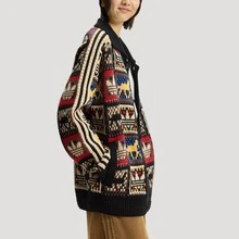 adidas originals CRAFTED JACKET SWEATER 馬年限定 CNY新年款 運動寬鬆翻領長袖針織衫 男女同款 - 黑/白/紅/藍/棕/黃 - 查看 5