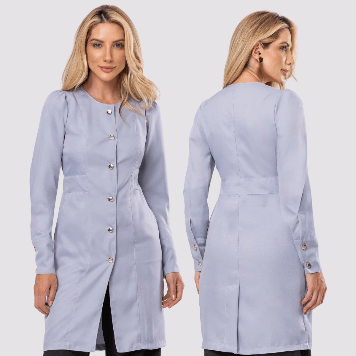 Jaleco Feminino Gabardine Botão Manga Longa Oli