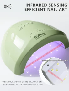 XEIJAYI 1个绿色USB供电的SUNone UV LED美甲灯，专业凝胶指甲油烘干机，带定时器和智能美甲烘干功能，美甲护理设备，LED美甲灯，3档亮度调节，红外智能传感器，适用于美甲沙龙和家庭美甲美足护理 - 綠色 - 查看 4