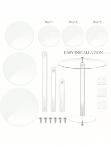 Removable Transparent Acrylic Cake Stand, Wedding Celebration Birthday Cake Display Rack - Transparent - View 4