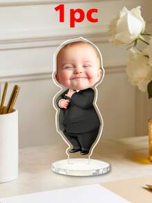 Customized Boss Baby Acrylic Stand Decor + 1/3/5 Pcs Personalized Desktop Decorations, Suitable For Wedding Souvenirs, Birthday Party Supplies, Valentine's Day Gifts, Easter Commemorative Items, Family Gatherings Decor, Baby Shower Prizes, Family Reunion Memorabilia, Couple Commemorative Items - Normal - View 12