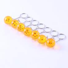 1pc Anime Crystal Ball Keychains - 7 Stars Design, With Dragon Shenron Hanging Accessories - Multicolor - View 4
