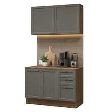 Cocina Integral Completa Modular Madesa Vik 120cm MG - Marrón y Gris - Ver 12