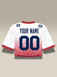 Áo croptop bóng đá trắng thiết kế theo yêu cầu, phong cách đường phố cá nhân hóa với hình ảnh thành phố và tên/số, thiết kế miễn phí, giao hàng nhanh, thiết kế trễ vai. - trắng - Xem 4