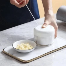Manual Garlic Crusher, Food Processor With 2 Blades, Manual Processor For Vegetables, Fruits, And Onions. - Multicolor - View 4