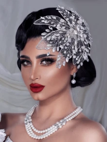 1件奢华精致镂空花朵发夹，女士头饰，新娘头饰，法式婚礼发饰，浪漫宫廷婚礼派对 - A - 查看 7