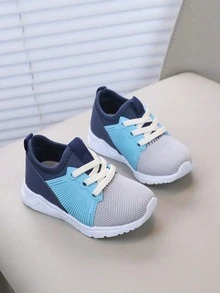 1 Pair Boys' Fashion Comfortable Soft-Sole Running Sneakers - Blue - View 4