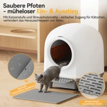 DEVOKO Self-Cleaning Cat Litter Box XXL 100L, Automatic Cat Litter Box With Waste Bags, App Controlled Electric Cat Litter Box - White - View 6