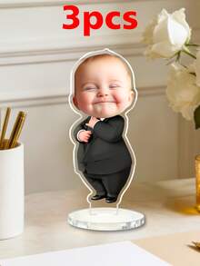 Customized Boss Baby Acrylic Stand Decor + 1/3/5 Pcs Personalized Desktop Decorations, Suitable For Wedding Souvenirs, Birthday Party Supplies, Valentine's Day Gifts, Easter Commemorative Items, Family Gatherings Decor, Baby Shower Prizes, Family Reunion Memorabilia, Couple Commemorative Items - Normal - View 17