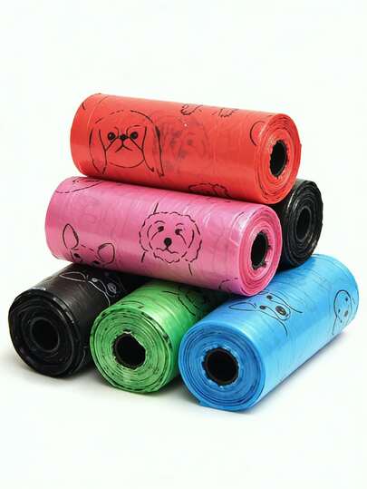 15/90/150/240/390/510/760PCS Dog Poop Bag Plastic Dog Waste Bags Disposable For Doggie Pets Poop Outdoor Walking Travel Mixed Colors(Lovely Style)