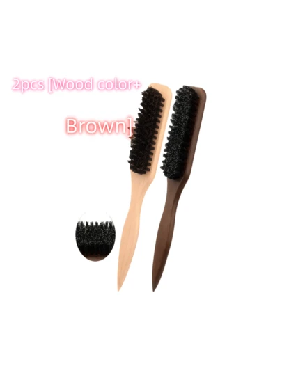 2 piezas Cepillos para melena y barba de jabalí para hombres y mujeres - Cepillos profesionales sin espinas para melena, cepillos de pelo, utilizados para peinar, alisar y recortar cabello grueso/fino, desvanecer y limpiar cuchillos rápidamente - Herramientas para revertir y alisar, útiles escolares, regalos navideños para novios, novias, regalos de cumpleaños