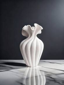 1个大型法式复古风格树脂花瓶，装饰花瓶，适用于客厅/餐桌家居装饰 - 彩色 - 查看 3