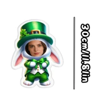 Customized Pet Head Pillow - Double-Sided Printed, Hand Washable, Modern Casual Style, Zipper Closure, Polypropylene Filling, Polyester Cover, Digital Printing, Decorative Multi-Purpose Cushion Christmas Gift - Rabbit - View 27