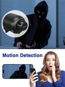 GENAI 1/2/4pcs Wireless Security Camera, Indoor Home Monitoring Mini WIFI Camera With Night Vision And Motion Detection For Remote Viewing - 黑色 - 查看 4