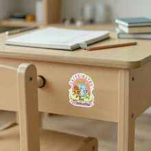 3英寸“咖啡因加药物”乙烯基贴纸。鼓励文字幽默彩虹趣味励志贴纸。适用于员工、经理和同事 | 完美的隔间装饰、工作搞笑礼物或激励提醒 | 防水耐用乙烯基材质，可用于笔记本电脑、水瓶、手机、行李箱、车窗等。您也可以将其粘贴在任何您想要的地方！ - 1pc - 查看 5