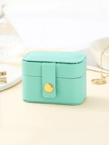 1pc Mini Portable Travel Minimalist Leather Jewelry Storage Box, Jewelry Box For Rings, Necklaces, Earrings, Gift Packaging, Valentine's Day Gift, Christmas Decor, Bedroom Decor, Christmas Gift, Christmas Decoration, Home Christmas Decor - Multicolor - View 6