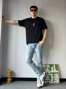 Nike Sportswear 2025 高中/大学入学考试满分运动休闲透气圆领短袖T恤，黑色 - 黑色 - 查看 7