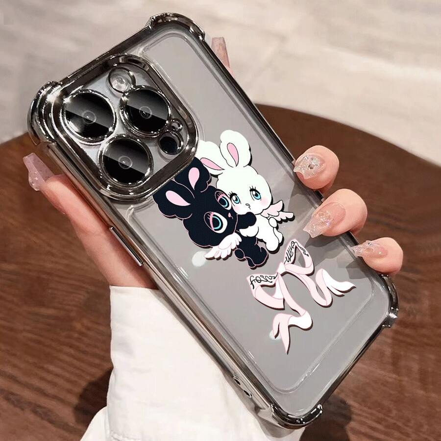 Smartphone Case / Angel Bunny And Pink Ribbon Case 12 Mini Smartphone Case Smartphone Case For 14 Plus/15 Plus/17 Pro Max/14 Pro Max/15 Pro/12 Pro/16 Pro/12 Pro Max/16 Pro Max/Pixel 8a 5G/14 Pro/17 Pro/15/ Pixel 10 Pro/Air/ Pixel 9A 5G/16e/16 Plus/13 Pro Max/16/15 Pro Max/ 13 Mini/17/ 13/12/ 13 Pro/14 - 銀色 - 查看 1