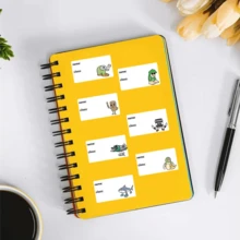 320张姓名贴纸，山海经典图案，标签贴纸，幼儿园和小学适用，个性化姓名贴纸礼物，入学礼物，开学准备，数学套装，简约，儿童，卡通，水瓶，远足，文具 - 彩色 - 查看 4