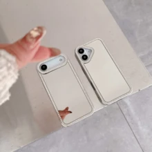 Mirror Frame Rhinestone Phone Case Compatible With IPhone 17 Pro Max/17 Pro/17/16 Pro Max/16 Pro/16/15 Pro Max/15 Pro/15/15 Plus/14 Pro Max/14 Pro/14/14 Plus/13 Pro Max/13 Pro/13/12 Pro Max/12 Pro/12 - Luxurious Premium Texture - Silver - View 7