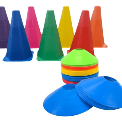Kit Treinamento Funcional 10 Chapéu Chinêse +10 Cones Colorido Cone de Agilidade Futebol