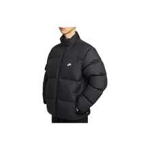 Nike Sportswear Club Therma-FIT Down Jacket With Logo Lettering, Warm Stand Collar, Loose Fit, Men's Style - Black - View 12