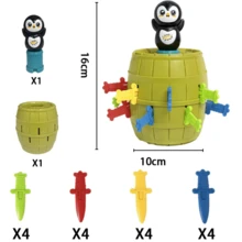 1个新奇企鹅海盗桶玩具，趣味搞怪礼物，家庭互动认知发展游戏，派对节日礼物，适合万圣节、圣诞节等场合。 - 黑色 - 查看 8