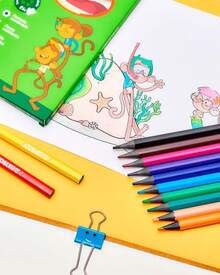 Kit lápis de cor Multicolor Sextavado Flex 12 Cores - LEO e LEO - BLISTER - Colorido - Visão 2