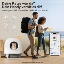 DEVOKO Self-Cleaning Cat Litter Box XXL 100L, Automatic Cat Litter Box With Waste Bags, App Controlled Electric Cat Litter Box - White - View 5