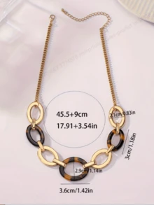1pc Fashionable Leopard Print Zinc Alloy Elegant Necklace For Women - Leopard Print Necklace - View 4