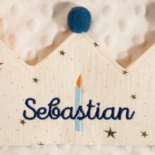 个性化一周岁生日皇冠，定制儿童名字生日皇冠，生日派对帽，棉质幼儿皇冠，个性化礼物，一周岁生日皇冠，一周岁生日礼物，一周岁生日，生日皇冠，布艺生日帽，儿童生日皇冠，幼儿生日，幼儿皇冠，宝宝一周岁生日，布艺皇冠，个性化礼物，节日礼物，圣诞礼物 - 蠟燭生日皇冠 - 查看 6