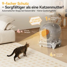 DEVOKO Self-Cleaning Cat Litter Box XXL 100L, Automatic Cat Litter Box With Waste Bags, App Controlled Electric Cat Litter Box - White - View 4