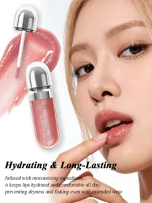USHAS Shimmering Pearl Gloss Lip Gloss, Nourishing & Smooth Texture Mirror Finish Lip Tint, Long-Lasting & Easy To Apply, Quick-Drying & Non-Sticky, Sparkling Liquid Lipstick, Suitable For Party, Holiday And Daily Makeup, Christmas, Valentine's Day Gift - #04 - View 5