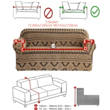 1 Peça Capa de Sofá Prova de Animais de Pelúcia Macia Catiônica, Capa de Sofá de Jacquard de Pelúcia Bordada Boêmia Multicolorida Grossa, Adequada para Sofá de 1/2/3/4 Lugares, Outono/Inverno - Multicolorido - Visão 12