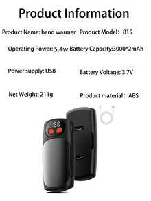 2 Stück wiederaufladbare magnetische Handwärmer mit Digitalanzeige, tragbare Heizung für Outdoor zum Skifahren, kompakt und leicht zu tragen, angenehmer Griff, unverzichtbarer tragbarer Handwärmer für den Winter, perfektes Geschenk für Frauen zu Feiertagen, Valentinstag, Geburtstag - A - Übersicht 11