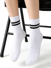 1/3/5/10/20 双装男士短袜靴袜白色平价服装Y2K可爱运动趣味鞋情人节礼物 - 彩色 - 查看 7