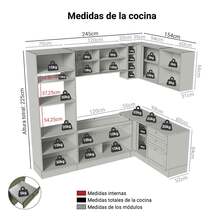 Cocina Integral Completa Modular Madesa Vik 399cm MV - Marrón y Verde - Ver 3