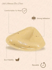 Upgraded Version,Reusable Silicone Bra Inserts |   Double-Sided Sticky Pasties |   Lift & Push Up Strapless & Bikini - 1對超強聚攏胸墊(B罩杯)+10張胸貼 - 查看 5