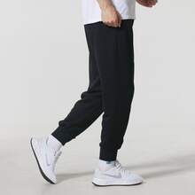 Nike adidas Fi Ent Wvpt 跑步訓練健身舒適休閒透氣純色運動褲 男款 - 黑色 - 查看 4