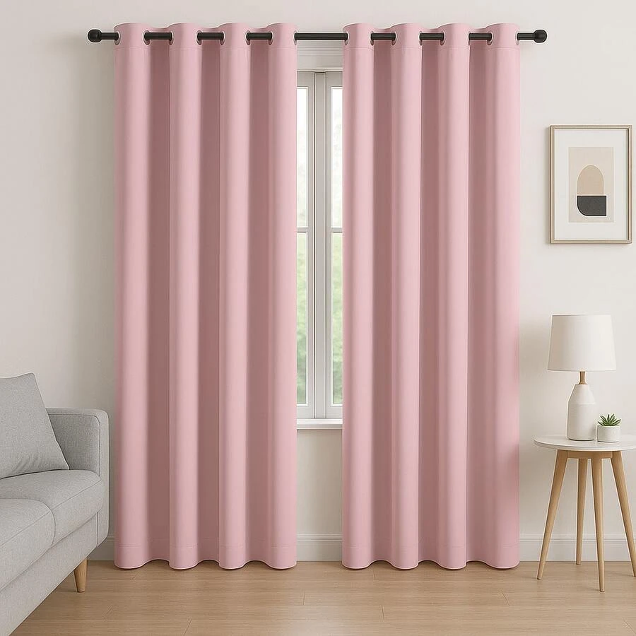 Blackout Curtain, Light Blocking, 2.80 X 2.20 M, Living Room/Bedroom - Màu Hồng baby - Xem 1