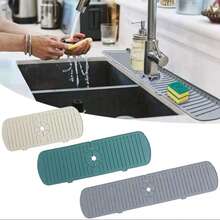 1pc Silicone Faucet Splash Pad Silicone Drainage Pad Faucet Handle Drip Splash Proof Pad Countertop Bathroom Drying Pad Kitchen Bathroom Accessories For Hotels Restaurant Kitchen - A - View 1