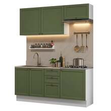 Cocina Integral Completa Modular Madesa Vik 180cm BV 01 - Blanco y Verde - Ver 12