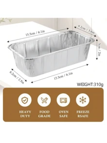 50 Pack Aluminum Mini Loaf Baking Pans, 1Lb Heavy Duty Disposable Loaf Pans, Thick Foil Bread Pans For Baking Holiday Treats Food Storage And Takeout - GÓI 50 - Xem 2