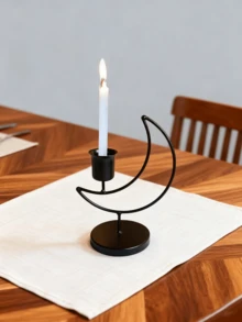 1个开斋节金属桌面烛台，小圆烛台，斋月餐桌烛台（不含蜡烛） - 月亮款 - 查看 6