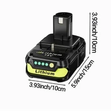 4 Packs 3.6Ah P102 Replacement For Ryobi 18V Battery Plus Compatible With Ryobi Battery 18V P108 P103 P105 P107 P109 P104 Compatible With 18Volt Power Cordless Tools(Green) - 黑色 - 查看 7