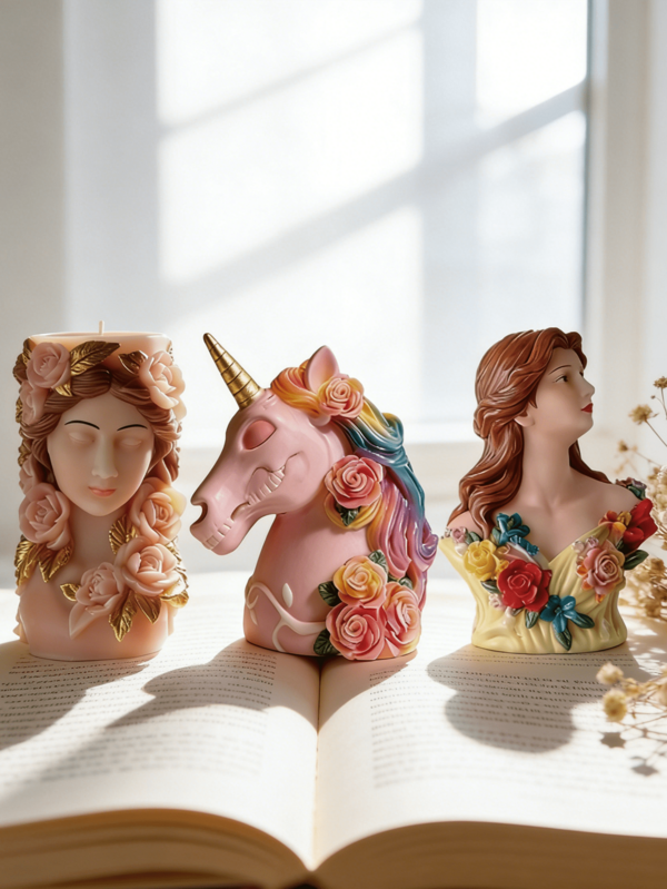 Retro Goddess Unicorn Statue Aromatherapy Candle Silicone Mold Fantasy Aesthetic Style Dark Home Decoration/Valentine's Day Wedding Companion Gift/Mythical Theme Party Prop, Art Statue Aromatherapy Candle Goddess Unicorn Dual Retro Study Decoration/Art Fans Birthday Gift/Gothic Style Halloween Decoration Item, Rose Decoration Styling Bathroom SPA Atmosphere/Best Friends Tea Party Decoration/Preferred Gifts For Small Festivals