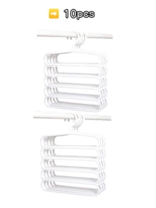10Piece Multifunctional Pants Hanger, Space-Saving Pants Rack, Non-Slip Clothing Wardrobe Storage And Organizing Rack, Suitable For Pants, Jeans, Suit Pants, Skirts, Scarves, Ties (White) - trắng - Xem 15